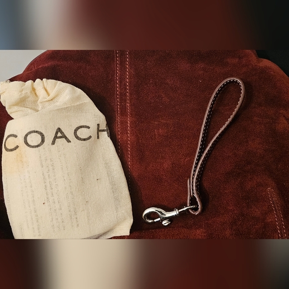 Coach Burgundy Suede Shoulder Bag - Picture 7 of 9